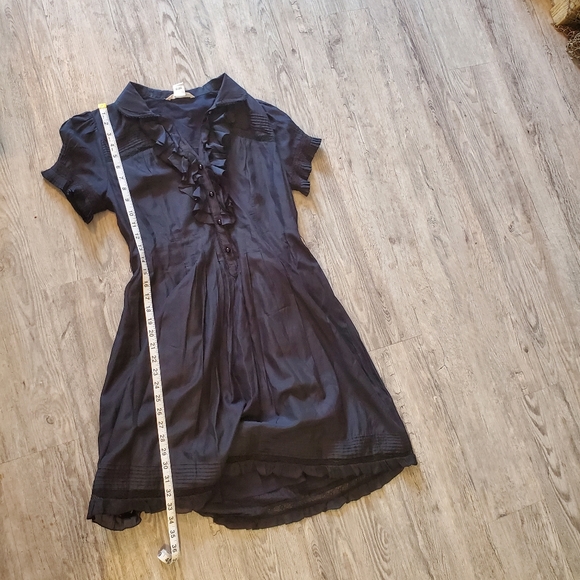 KENZIE designer goth Prarie dress navy blue cottagecore size Medium ruffle lace - Picture 11 of 11
